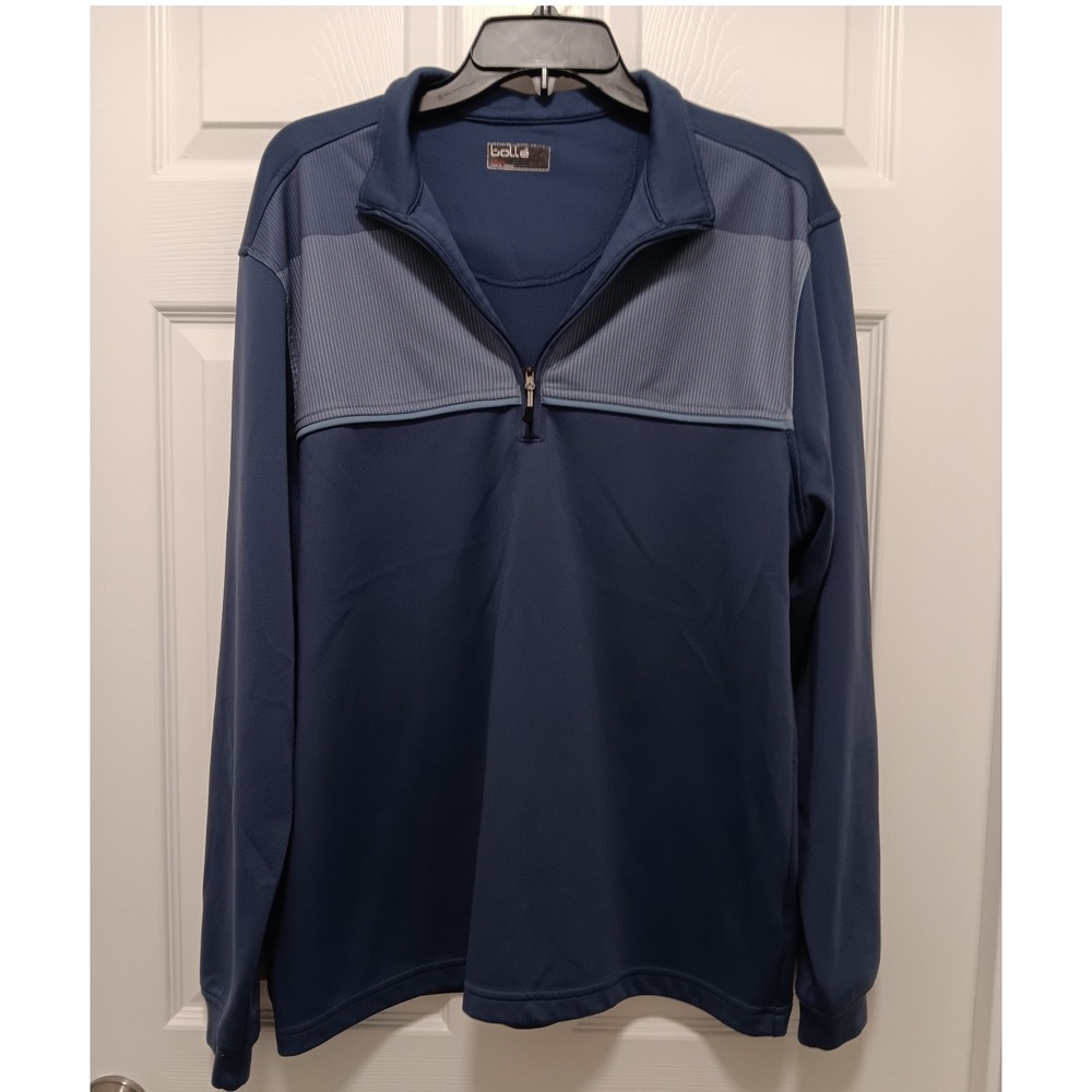 Bolle Men's Dark Blue Navy 1/4 Zip Pullover Activewear Golf Shirt Large 1348354